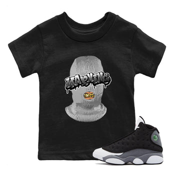 Air Jordan 13 Black Flint Sneaker Match Tees Warning Sneaker Tees Air Jordan 13 Black Flint Sneaker Release Tees Kids Shirts Black 1