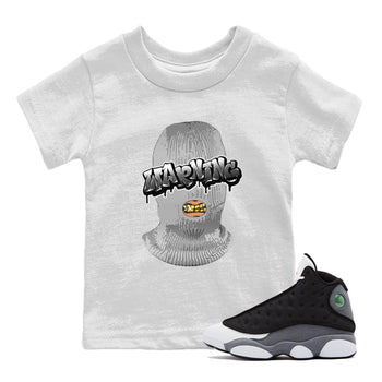 Air Jordan 13 Black Flint Sneaker Match Tees Warning Sneaker Tees Air Jordan 13 Black Flint Sneaker Release Tees Kids Shirts White 1