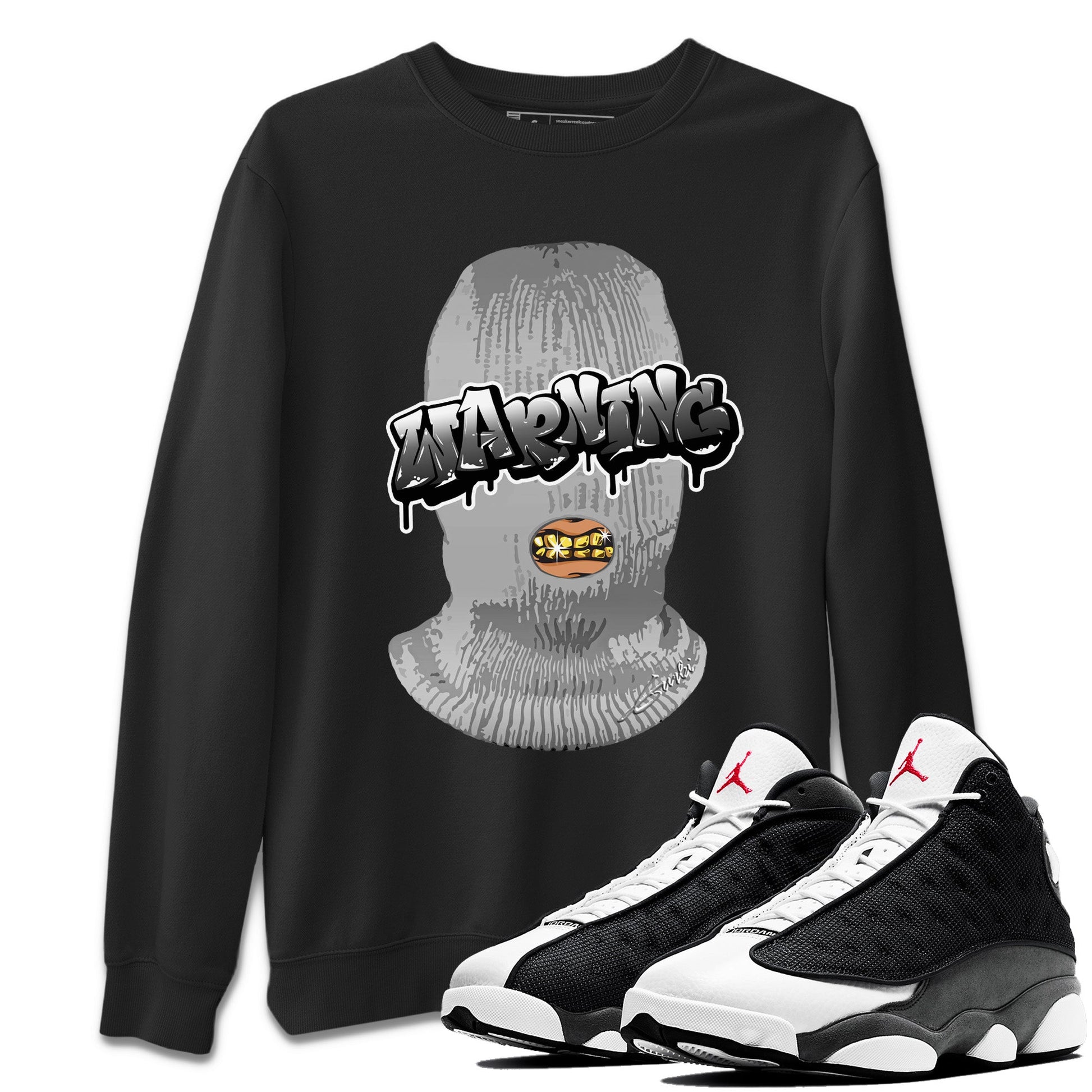 Air Jordan 13 Black Flint Sneaker Match Tees Warning Sneaker Tees Air Jordan 13 Black Flint Sneaker Release Tees Unisex Shirts Black 1