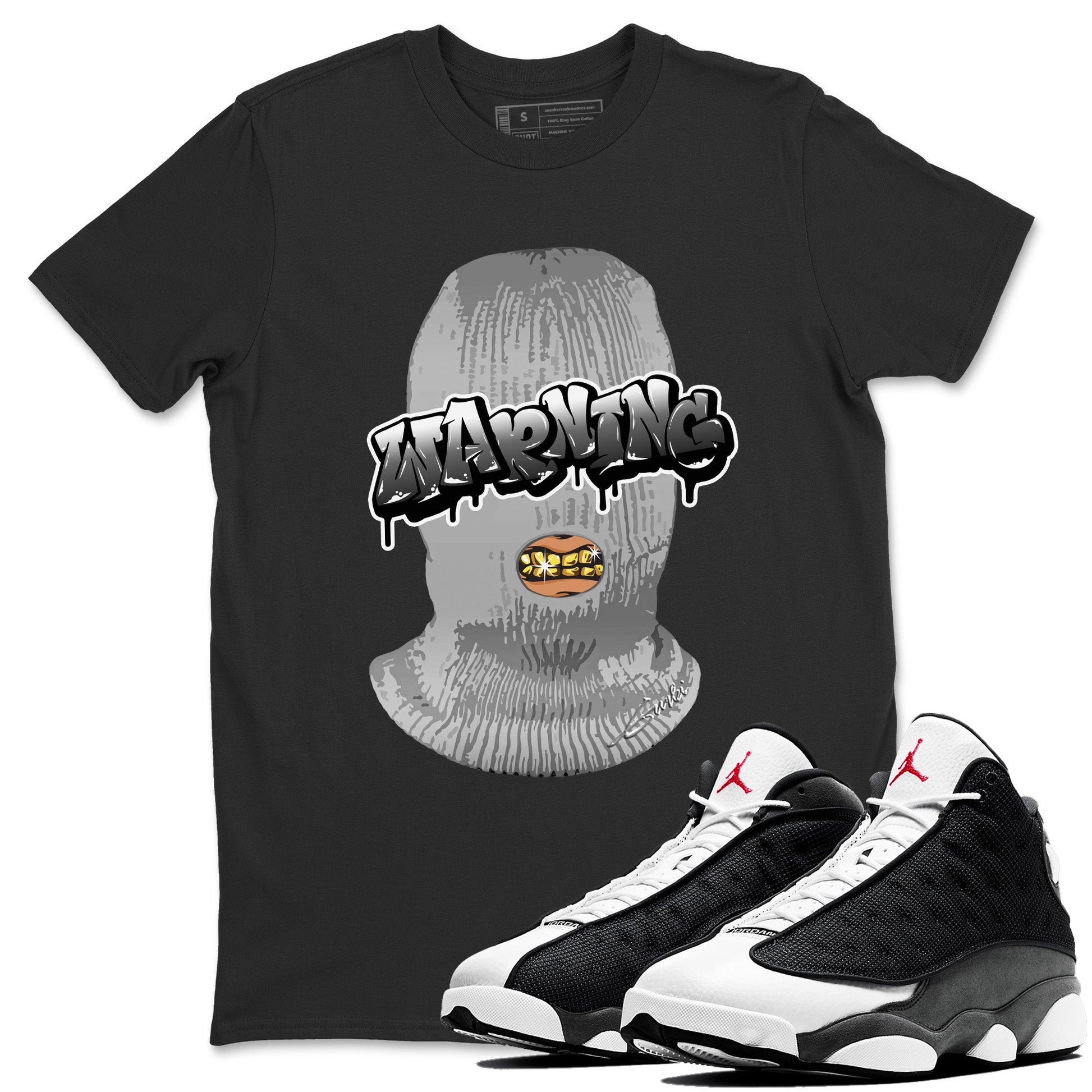 Air Jordan 13 Black Flint Sneaker Match Tees Warning Sneaker Tees Air Jordan 13 Black Flint Sneaker Release Tees Unisex Shirts Black 1