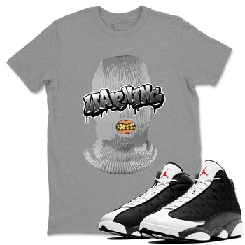Air Jordan 13 Black Flint Warning Crew Neck Sneaker Tees Air Jordan 13 Black Flint Sneaker T-Shirts Size Chart