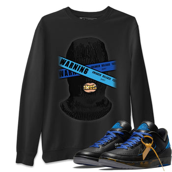 Jordan 2 OFF-WHITE Black Blue Sneaker Match Tees Warning Sneaker Tees Jordan 2 OFF-WHITE Black Blue Sneaker Release Tees Unisex Shirts