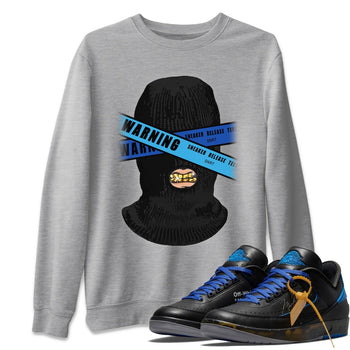 Jordan 2 OFF-WHITE Black Blue Sneaker Match Tees Warning Sneaker Tees Jordan 2 OFF-WHITE Black Blue Sneaker Release Tees Unisex Shirts