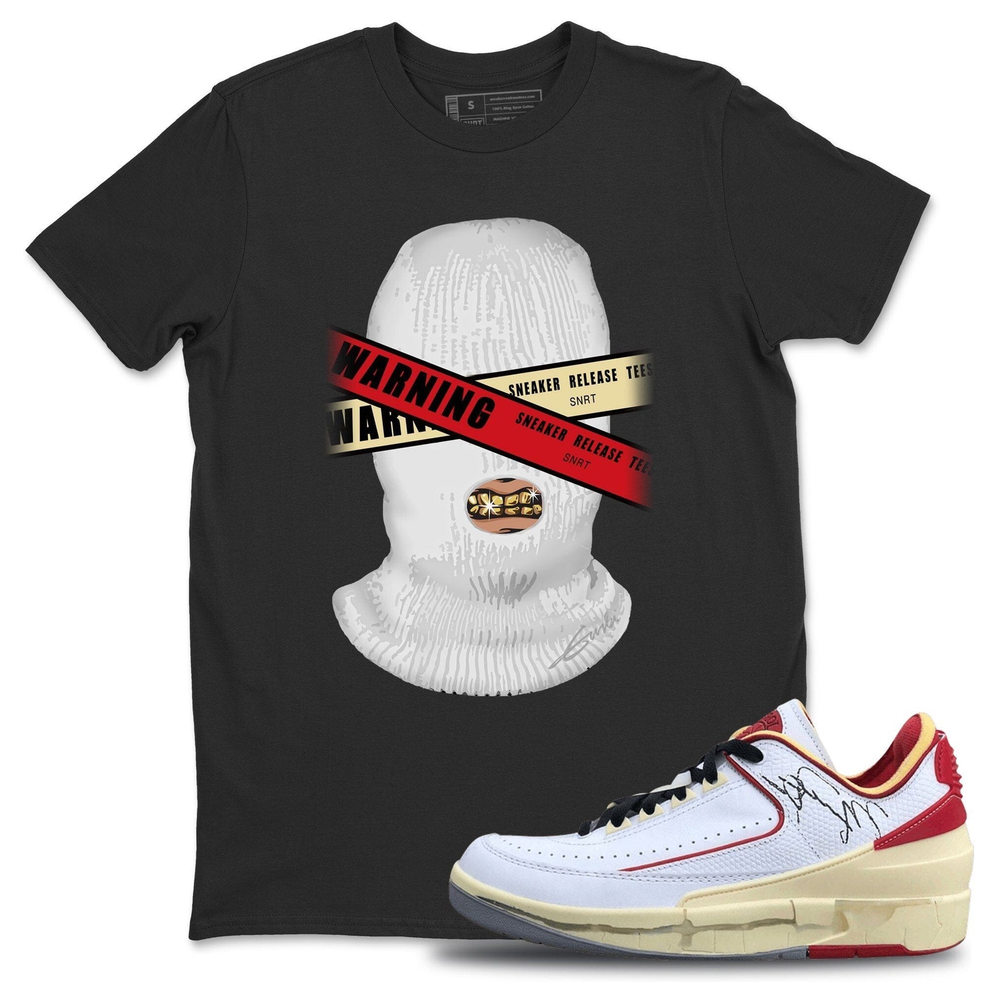 Jordan 2 OFF-WHITE Varsity Red Sneaker Match Tees Warning Sneaker Tees Jordan 2 OFF-WHITE Varsity Red Sneaker Release Tees Unisex Shirts