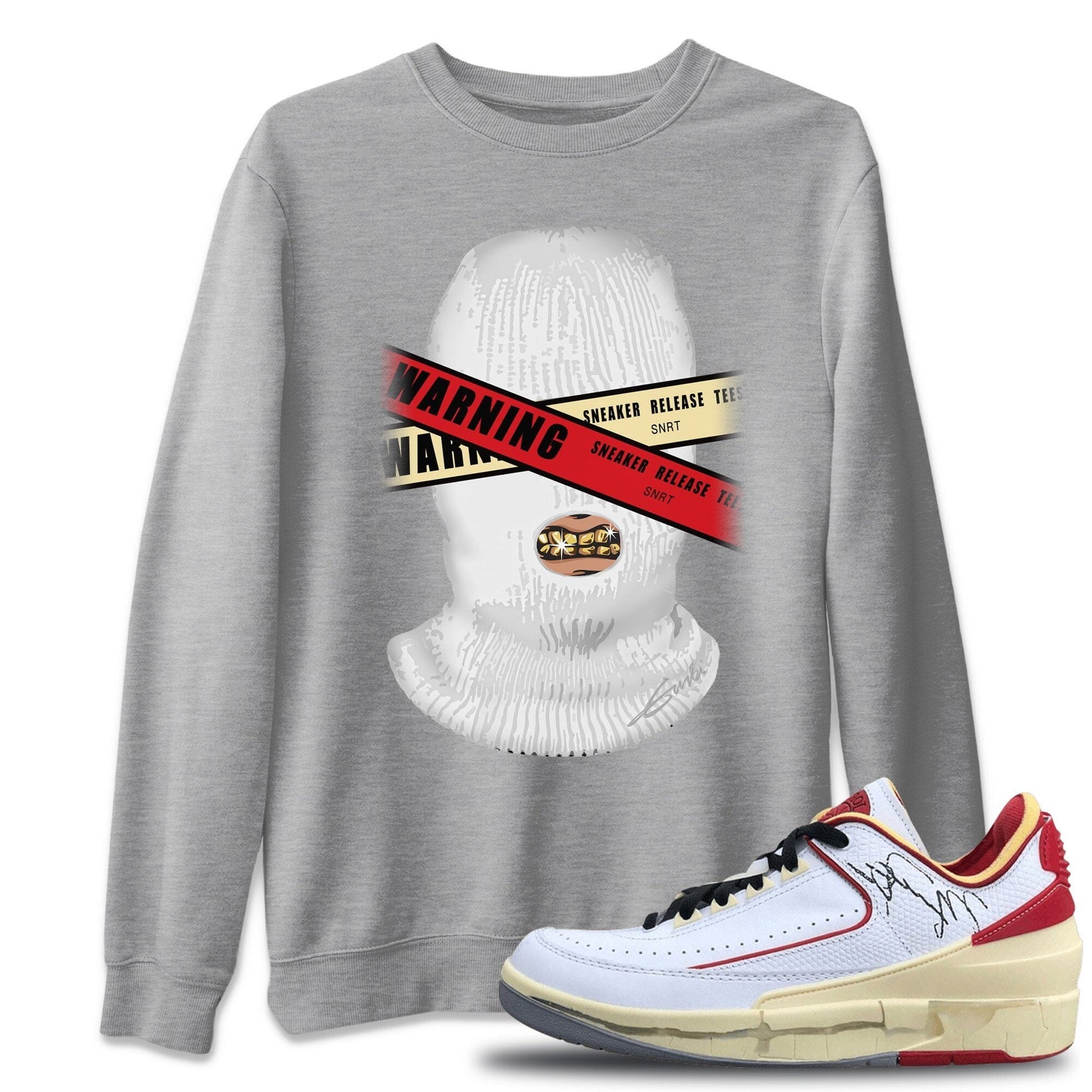 Jordan 2 OFF-WHITE Varsity Red Sneaker Match Tees Warning Sneaker Tees Jordan 2 OFF-WHITE Varsity Red Sneaker Release Tees Unisex Shirts