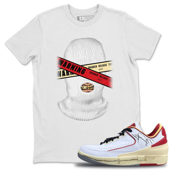 Jordan 2 OFF-WHITE Varsity Red Sneaker Match Tees Warning Sneaker Tees Jordan 2 OFF-WHITE Varsity Red Sneaker Release Tees Unisex Shirts