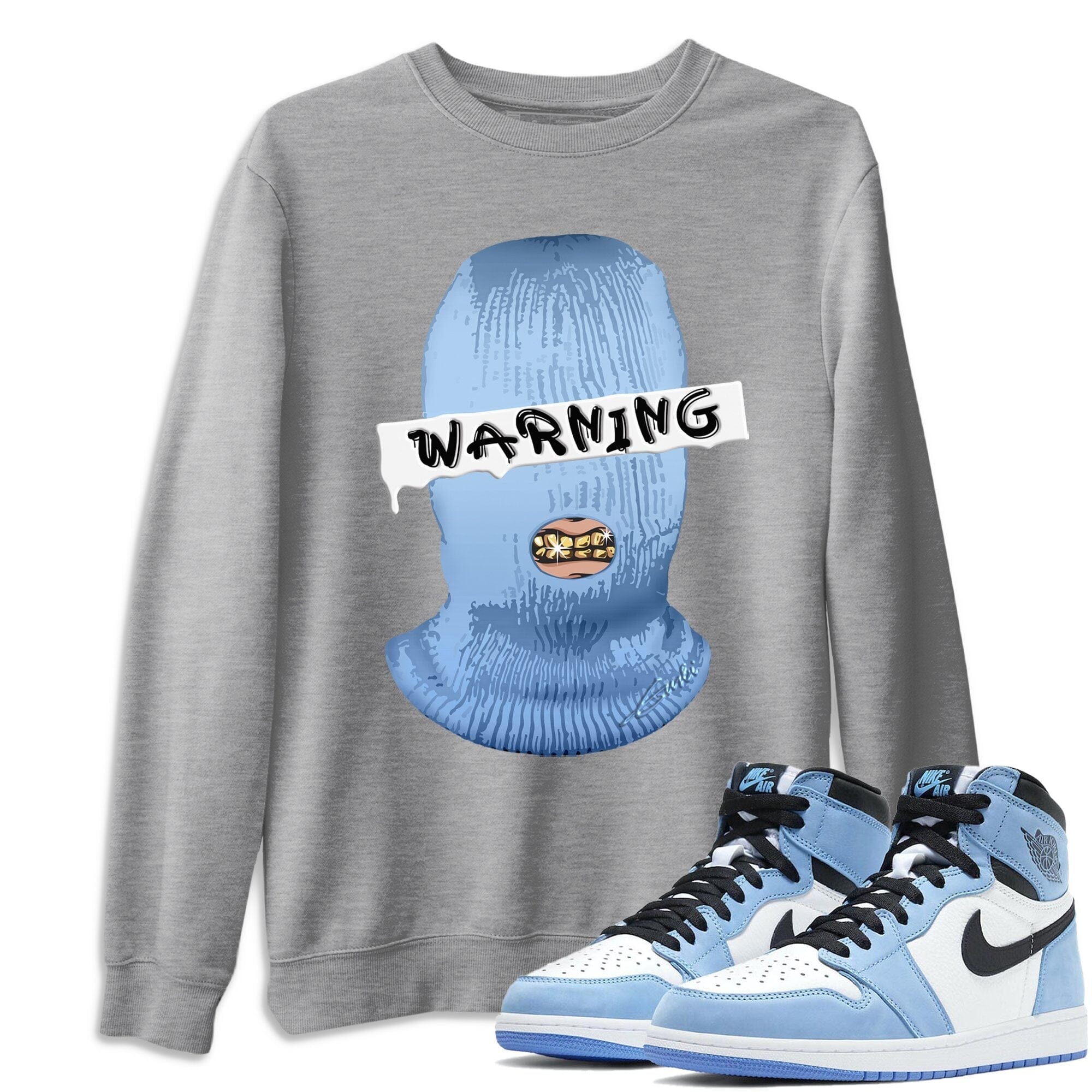 Jordan 1 University Blue Sneaker Match Tees Warning Sneaker Tees Jordan 1 University Blue Sneaker Release Tees Unisex Shirts