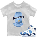 Jordan 6 UNC Sneaker Match Tees Warning Sneaker Tees Jordan 6 UNC Sneaker Release Tees Kids Shirts