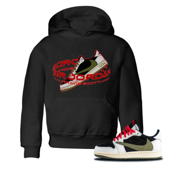 Jordan 1 Travis Scott Olive Sneaker Match Tees Warping Space Sneaker Tees Jordan 1 Travis Scott Olive Sneaker Release Tees Kids Shirts