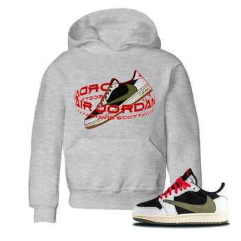 Jordan 1 Travis Scott Olive Sneaker Match Tees Warping Space Sneaker Tees Jordan 1 Travis Scott Olive Sneaker Release Tees Kids Shirts