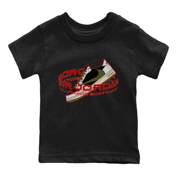 Jordan 1 Travis Scott Olive Sneaker Match Tees Warping Space Sneaker Tees Jordan 1 Travis Scott Olive Sneaker Release Tees Kids Shirts