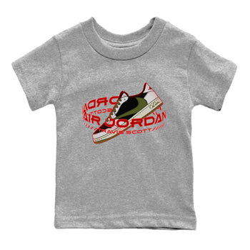 Jordan 1 Travis Scott Olive Sneaker Match Tees Warping Space Sneaker Tees Jordan 1 Travis Scott Olive Sneaker Release Tees Kids Shirts