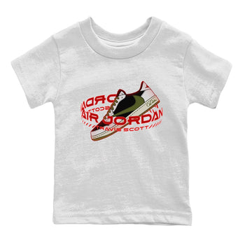 Jordan 1 Travis Scott Olive Sneaker Match Tees Warping Space Sneaker Tees Jordan 1 Travis Scott Olive Sneaker Release Tees Kids Shirts