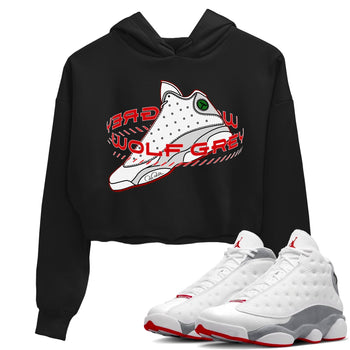 Air Jordan 13 Wolf Grey Sneaker Match Tees Warping Space Sneaker Tees AJ13 Wolf Grey Sneaker Release Tees Women's Shirts Black 1