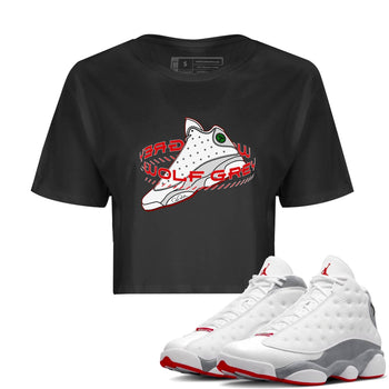 Air Jordan 13 Wolf Grey Sneaker Match Tees Warping Space Sneaker Tees AJ13 Wolf Grey Sneaker Release Tees Women's Shirts Black 1