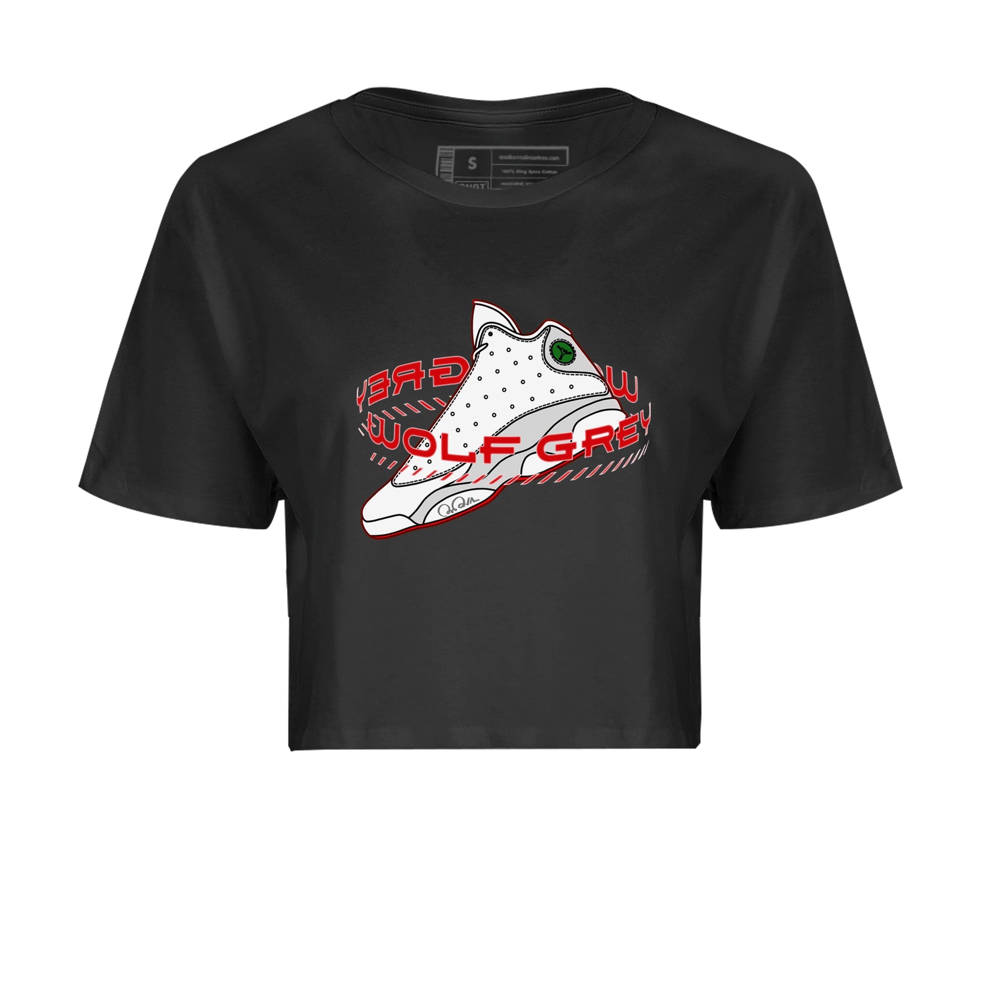 Air Jordan 13 Wolf Grey Sneaker Match Tees Warping Space Sneaker Tees AJ13 Wolf Grey Sneaker Release Tees Women's Shirts Black 2
