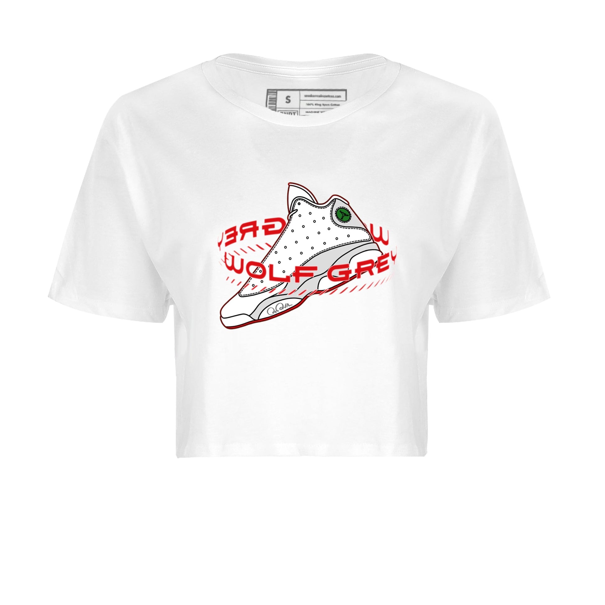 Air Jordan 13 Wolf Grey Sneaker Match Tees Warping Space Sneaker Tees AJ13 Wolf Grey Sneaker Release Tees Women's Shirts White 2