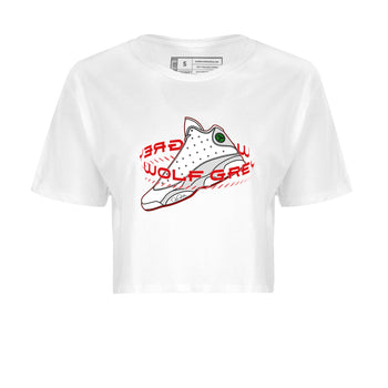 Air Jordan 13 Wolf Grey Sneaker Match Tees Warping Space Sneaker Tees AJ13 Wolf Grey Sneaker Release Tees Women's Shirts White 2