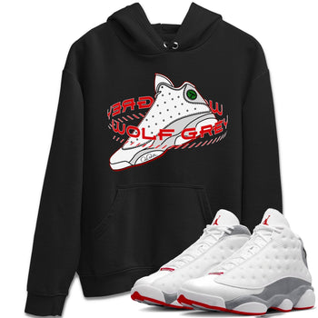 Air Jordan 13 Wolf Grey Sneaker Match Tees Warping Space Sneaker Tees AJ13 Wolf Grey Sneaker Release Tees Unisex Shirts Black 1
