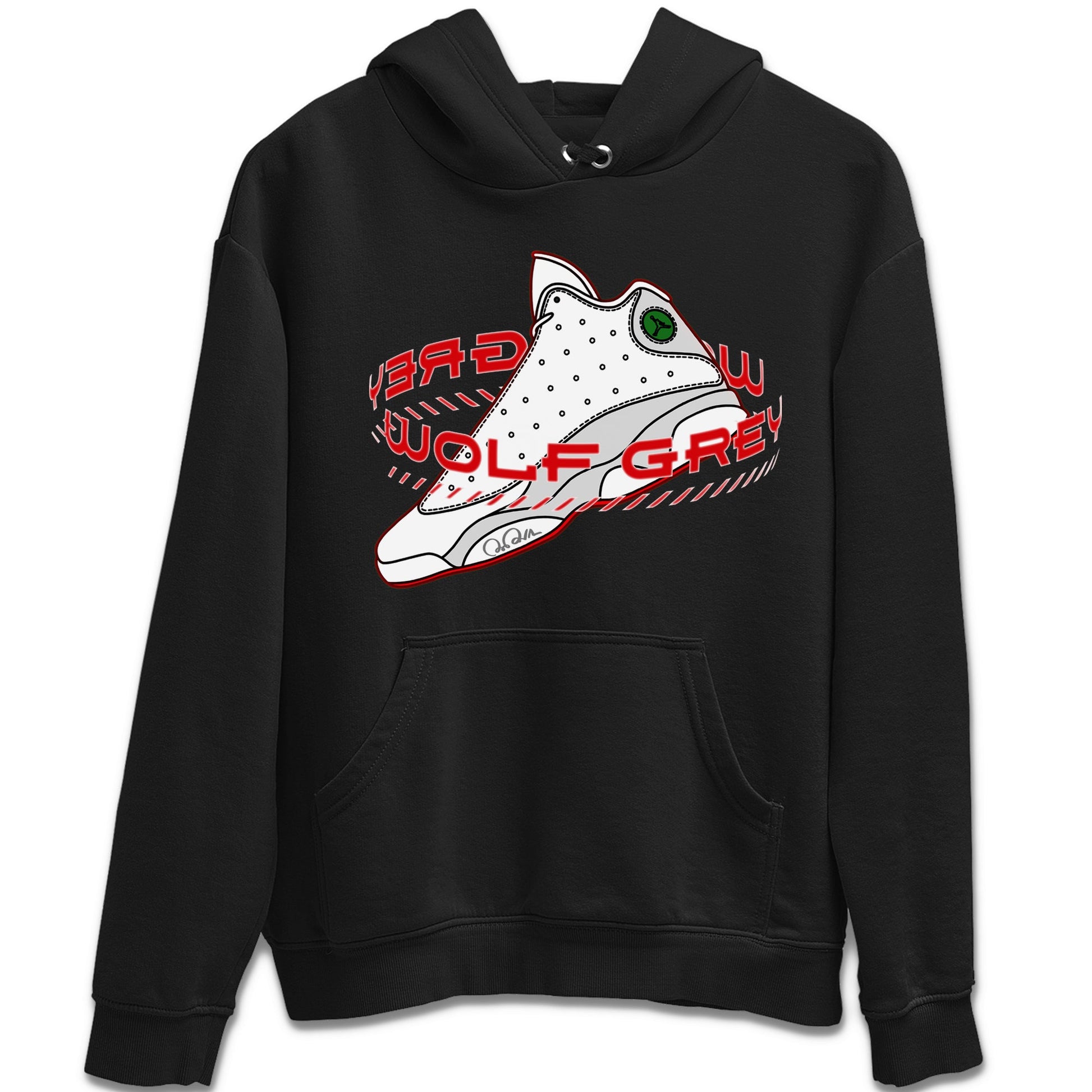 Air Jordan 13 Wolf Grey Sneaker Match Tees Warping Space Sneaker Tees AJ13 Wolf Grey Sneaker Release Tees Unisex Shirts Black 2