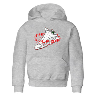Air Jordan 13 Wolf Grey Sneaker Match Tees Warping Space Sneaker Tees AJ13 Wolf Grey Sneaker Release Tees Kids Shirts Heather Grey 2