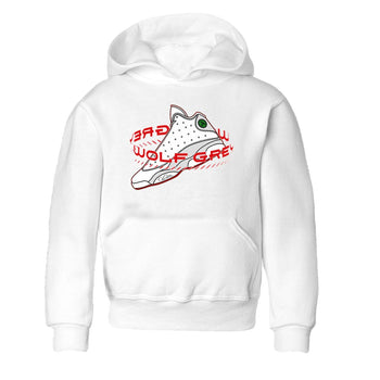 Air Jordan 13 Wolf Grey Sneaker Match Tees Warping Space Sneaker Tees AJ13 Wolf Grey Sneaker Release Tees Kids Shirts White 2