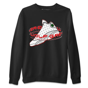 Air Jordan 13 Wolf Grey Sneaker Match Tees Warping Space Sneaker Tees AJ13 Wolf Grey Sneaker Release Tees Unisex Shirts Black 2