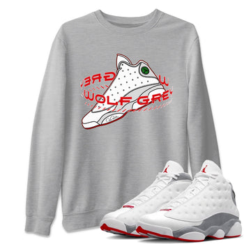Air Jordan 13 Wolf Grey Sneaker Match Tees Warping Space Sneaker Tees AJ13 Wolf Grey Sneaker Release Tees Unisex Shirts Heather Grey 1