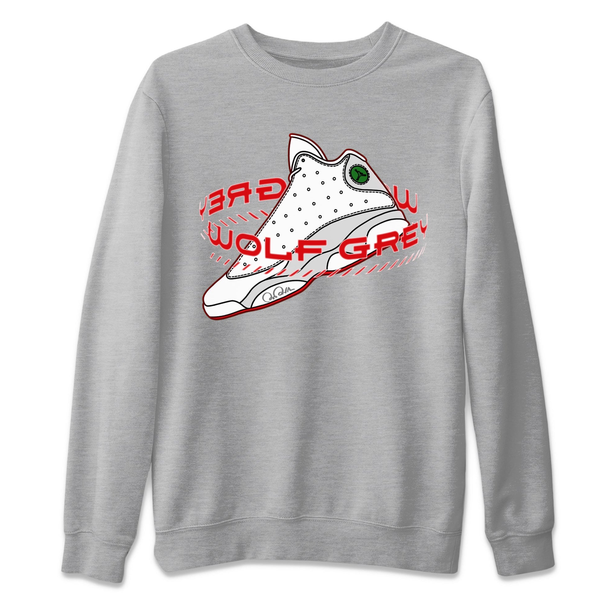 Air Jordan 13 Wolf Grey Sneaker Match Tees Warping Space Sneaker Tees AJ13 Wolf Grey Sneaker Release Tees Unisex Shirts Heather Grey 2