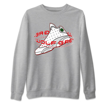 Air Jordan 13 Wolf Grey Sneaker Match Tees Warping Space Sneaker Tees AJ13 Wolf Grey Sneaker Release Tees Unisex Shirts Heather Grey 2