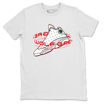 Air Jordan 13 Wolf Grey Sneaker Match Tees Warping Space Sneaker Tees AJ13 Wolf Grey Sneaker Release Tees Unisex Shirts White 2