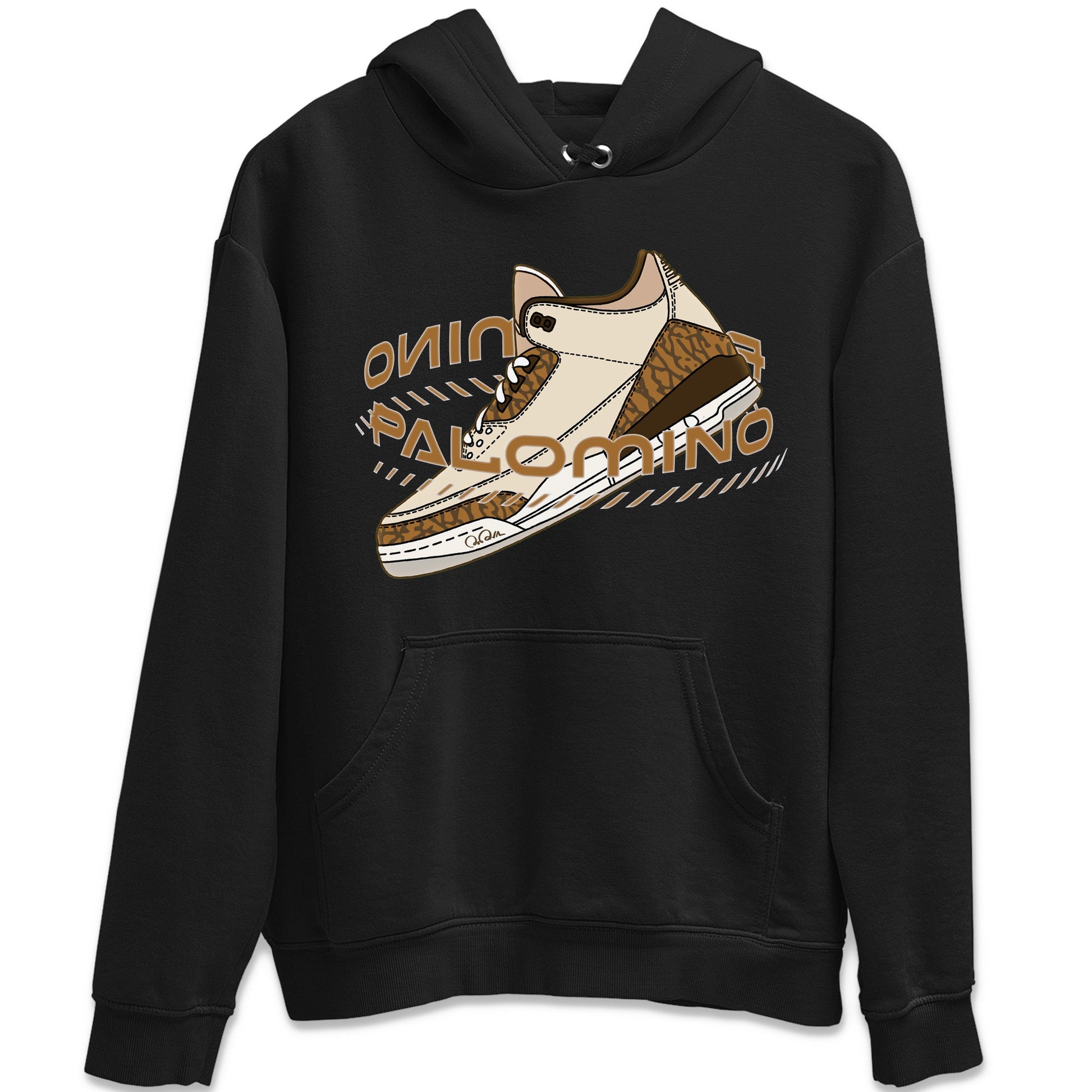 Air Jordan 3 Palomino Sneaker Match Tees Warping Space Sneaker Tees AJ3 Palomino Sneaker Release Tees Unisex Shirts Black 2