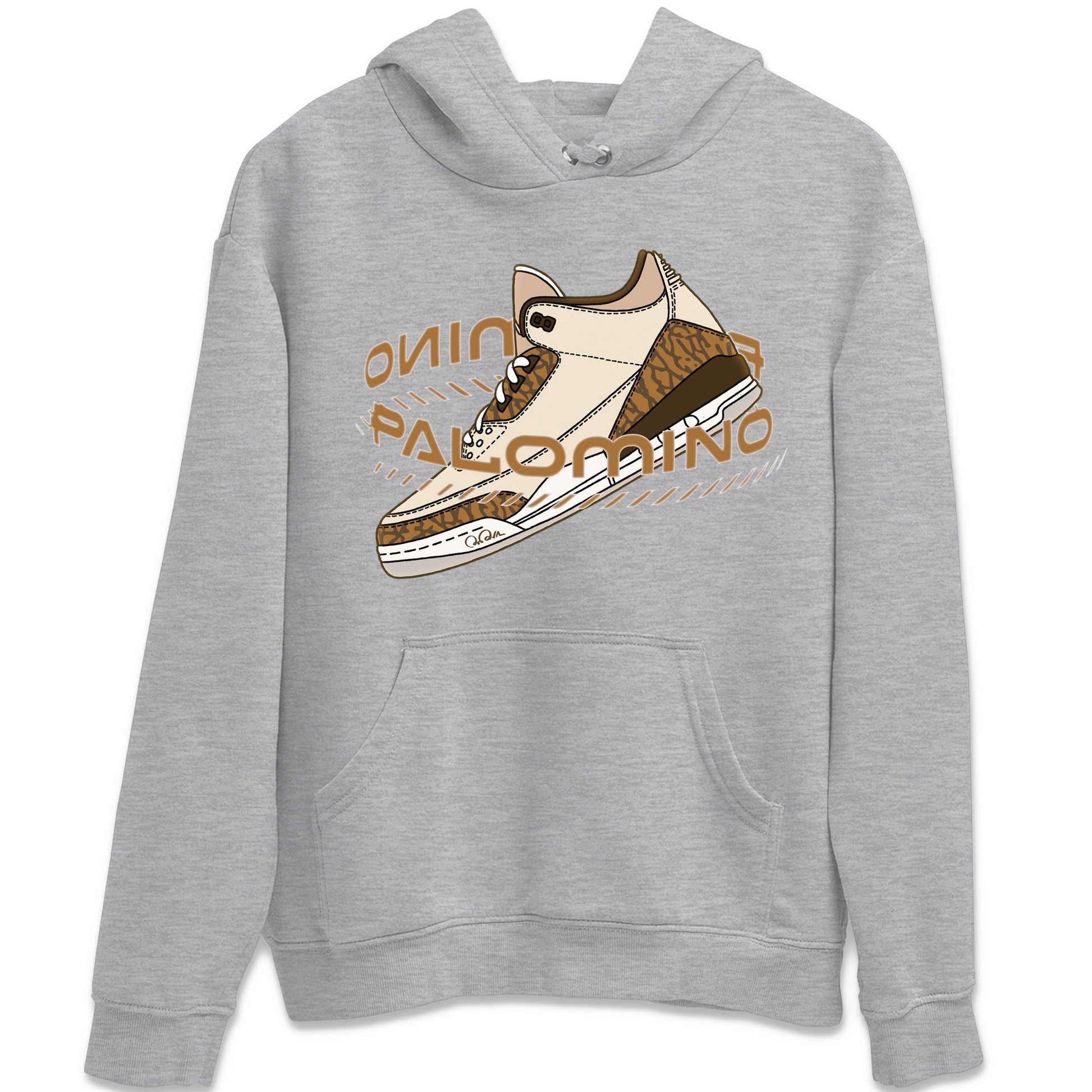 Air Jordan 3 Palomino Sneaker Match Tees Warping Space Sneaker Tees AJ3 Palomino Sneaker Release Tees Unisex Shirts Heather Grey 2
