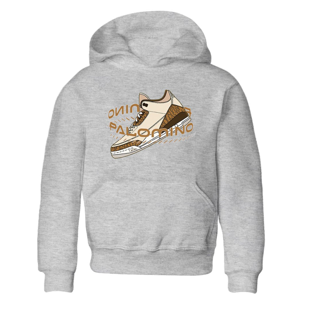 Air Jordan 3 Palomino Sneaker Match Tees Warping Space Sneaker Tees AJ3 Palomino Sneaker Release Tees Kids Shirts Heather Grey 2