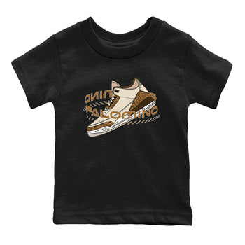 Air Jordan 3 Palomino Sneaker Match Tees Warping Space Sneaker Tees AJ3 Palomino Sneaker Release Tees Kids Shirts Black 2