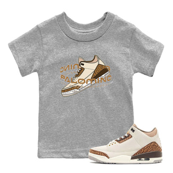 Air Jordan 3 Palomino Sneaker Match Tees Warping Space Sneaker Tees AJ3 Palomino Sneaker Release Tees Kids Shirts Heather Grey 1
