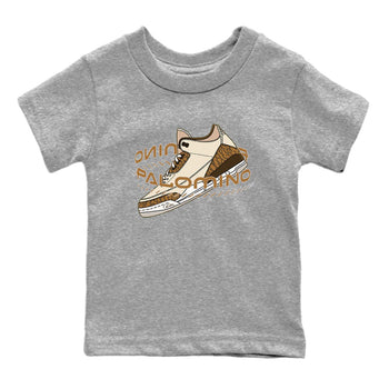 Air Jordan 3 Palomino Sneaker Match Tees Warping Space Sneaker Tees AJ3 Palomino Sneaker Release Tees Kids Shirts Heather Grey 2