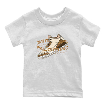 Air Jordan 3 Palomino Sneaker Match Tees Warping Space Sneaker Tees AJ3 Palomino Sneaker Release Tees Kids Shirts White 2