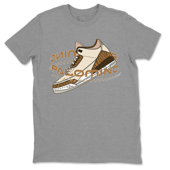 Air Jordan 3 Palomino Sneaker Match Tees Warping Space Sneaker Tees AJ3 Palomino Sneaker Release Tees Unisex Shirts Heather Grey 2