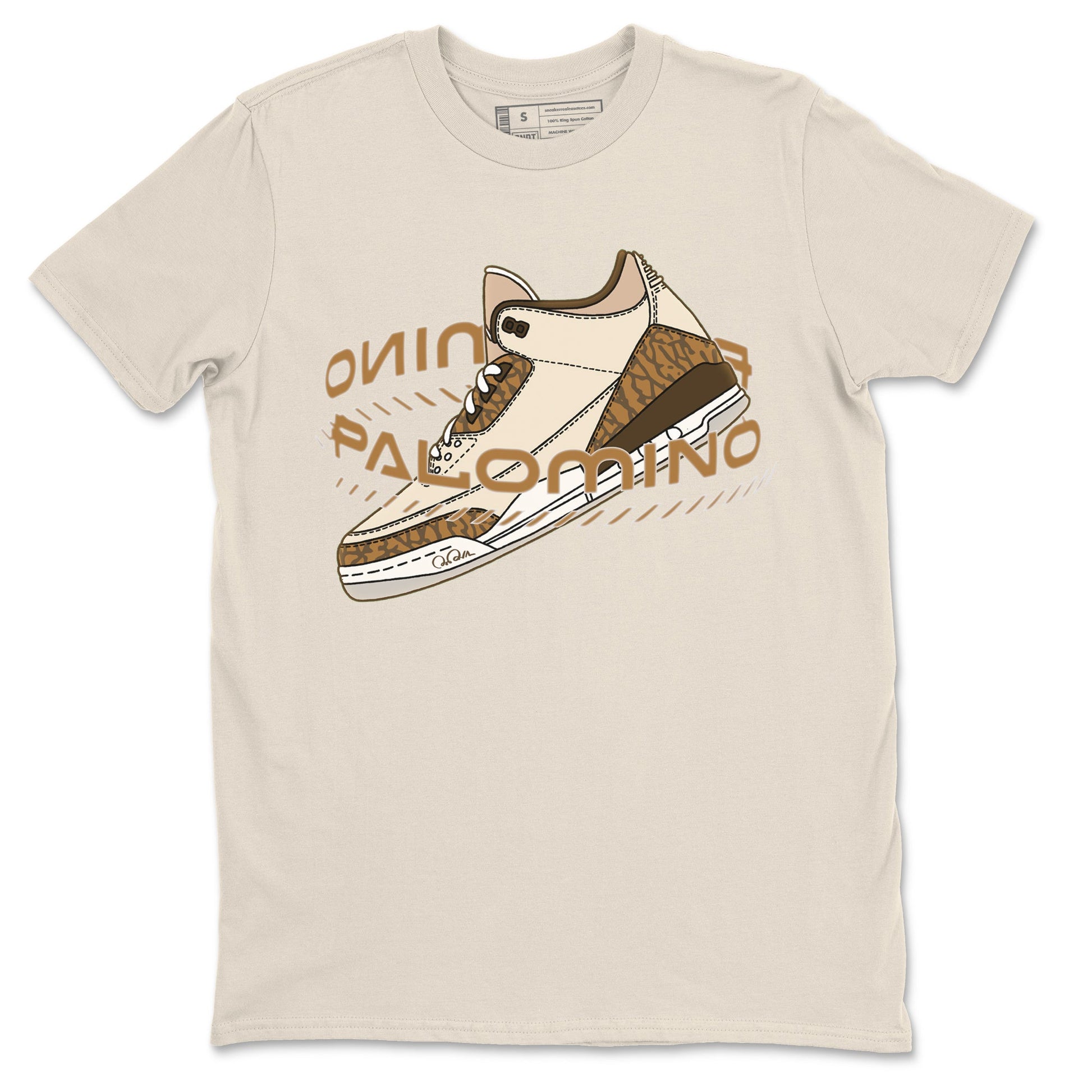 Air Jordan 3 Palomino Sneaker Match Tees Warping Space Sneaker Tees AJ3 Palomino Sneaker Release Tees Unisex Shirts Natural 2