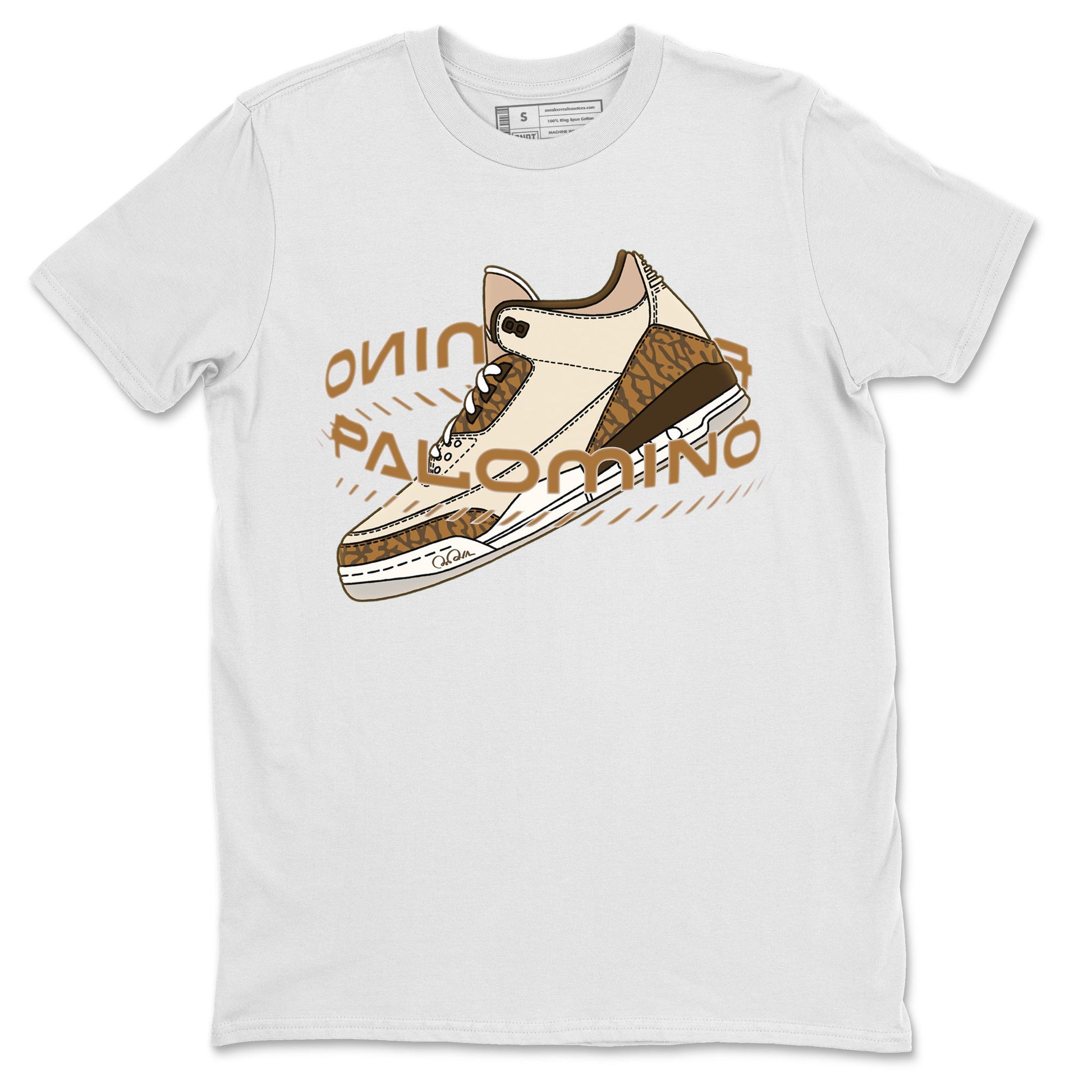 Air Jordan 3 Palomino Sneaker Match Tees Warping Space Sneaker Tees AJ3 Palomino Sneaker Release Tees Unisex Shirts White 2