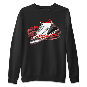 Air Jordan 3 White Cement Sneaker Match Tees Warping Space Sneaker Tees AJ3 White Cement Sneaker Release Tees Unisex Shirts Black 2