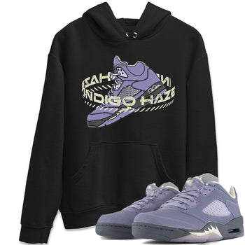 Air Jordan 5 Indigo Haze Sneaker Match Tees Warping Space Sneaker Tees AJ5 Indigo Haze Sneaker Release Tees Unisex Shirts Black 1