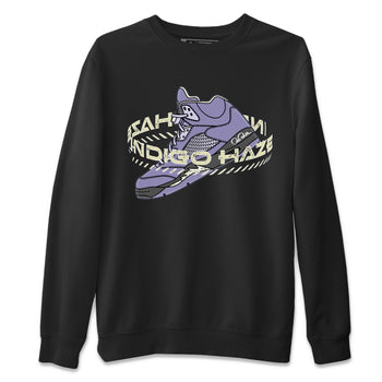 Air Jordan 5 Indigo Haze Sneaker Match Tees Warping Space Sneaker Tees AJ5 Indigo Haze Sneaker Release Tees Unisex Shirts Black 2