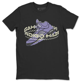 Air Jordan 5 Indigo Haze Sneaker Match Tees Warping Space Sneaker Tees AJ5 Indigo Haze Sneaker Release Tees Unisex Shirts Black 2