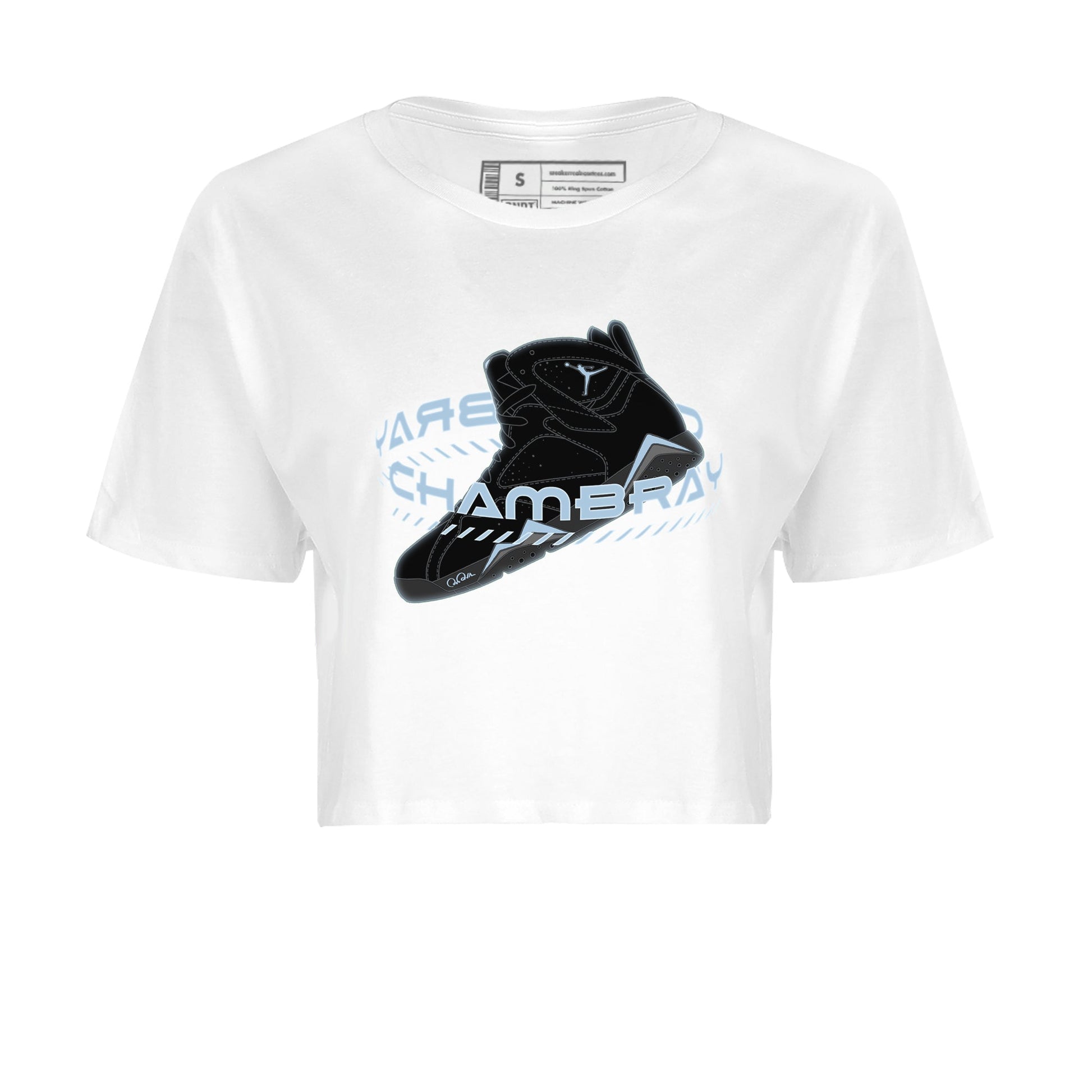 Air Jordan 7 Chambray Sneaker Match Tees Warping Space Sneaker Tees AJ7 Chambray Sneaker Release Tees Women's Shirts White 2