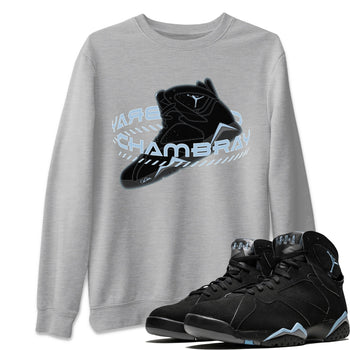 Air Jordan 7 Chambray Sneaker Match Tees Warping Space Sneaker Tees AJ7 Chambray Sneaker Release Tees Unisex Shirts Heather Grey 1