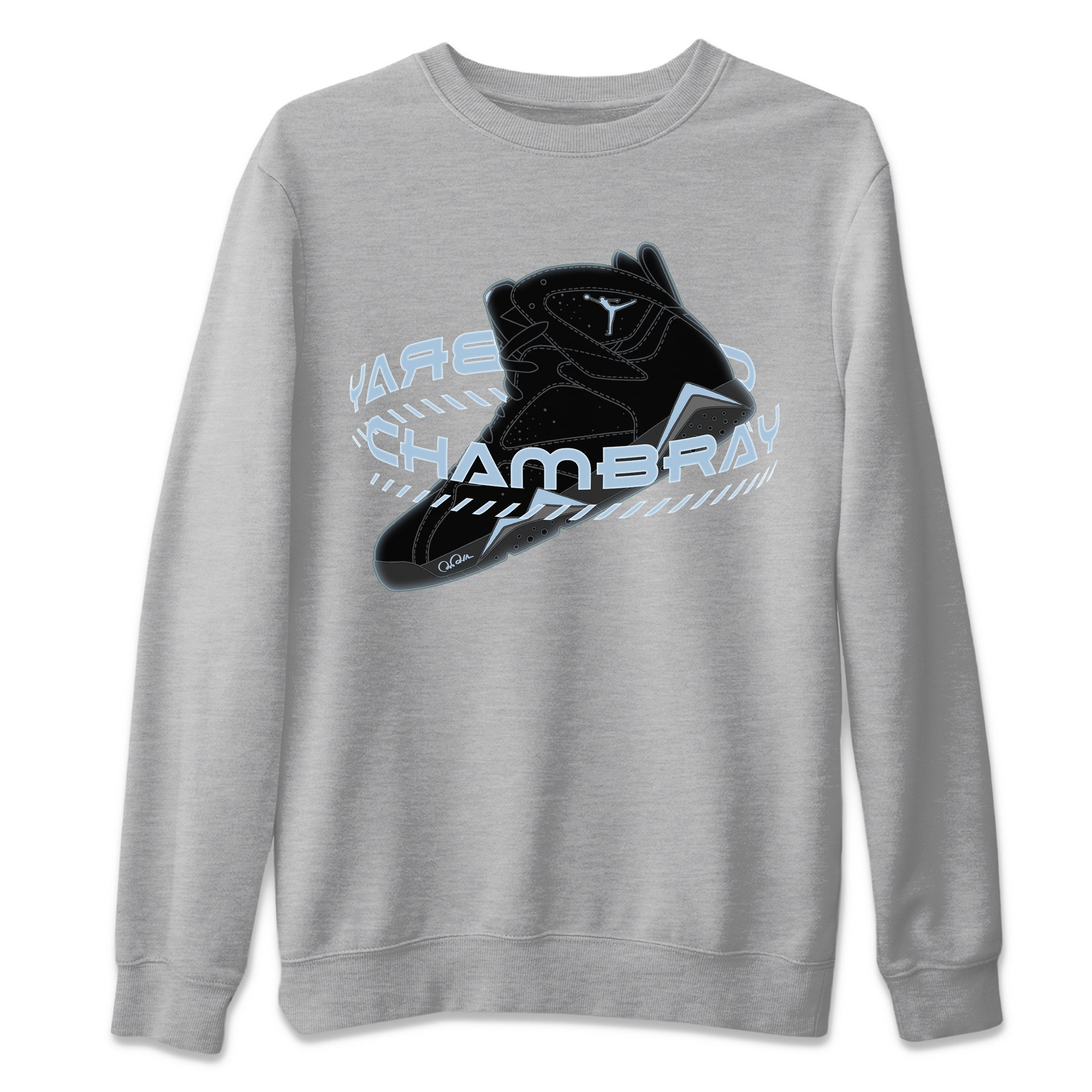 Air Jordan 7 Chambray Sneaker Match Tees Warping Space Sneaker Tees AJ7 Chambray Sneaker Release Tees Unisex Shirts Heather Grey 2