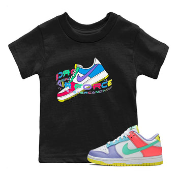 Dunk Easter Candy Sneaker Match Tees Warping Space Sneaker Tees Nike Easter Sneaker Release Tees Kids Shirts Black 1
