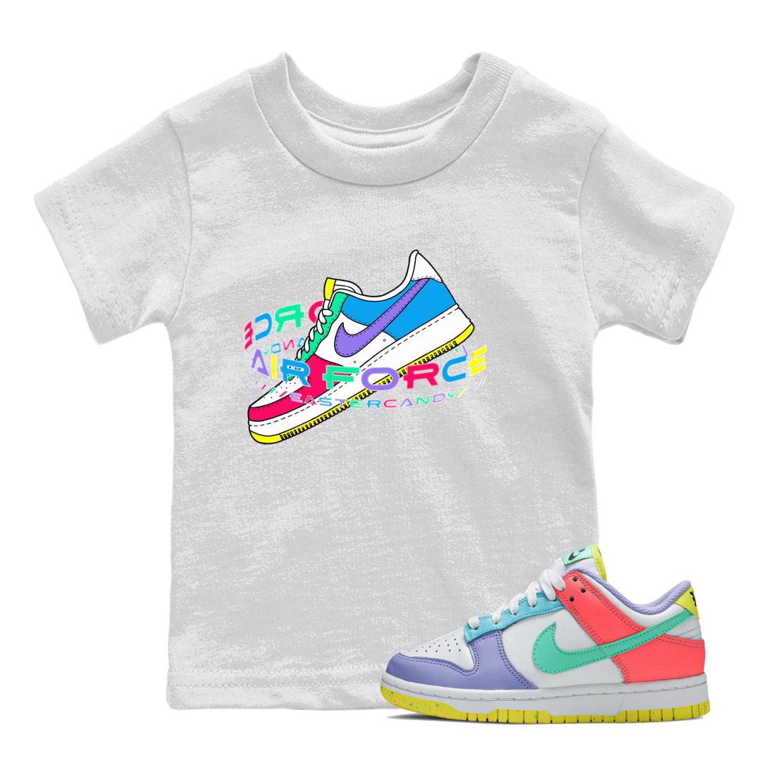 Dunk Easter Candy Sneaker Match Tees Warping Space Sneaker Tees Nike Easter Sneaker Release Tees Kids Shirts White 1